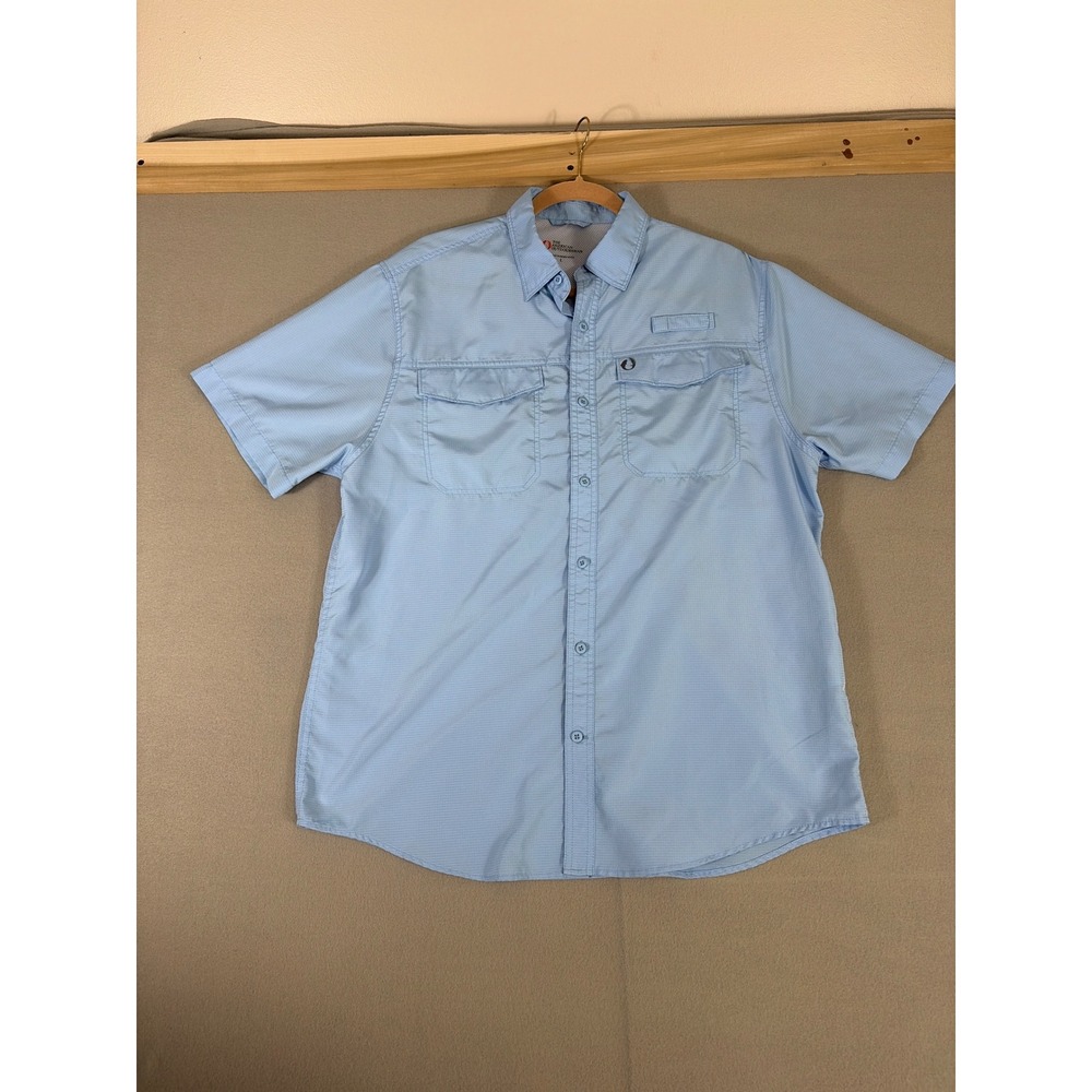 The American‎ Outdoorsman Mens Blue Fishing Shirt Short Sleeve Ripstop Large